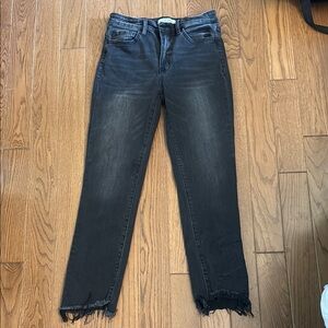 Flying Monkey Black Frayed Hem Jeans
